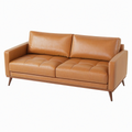 Canapé 2 places 190 x 85 x 85 cm aspect cuir cognac style moderne