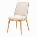 Chaise de salle à manger 48 x 58 x 90 cm en tissu beige et bois style scandinave