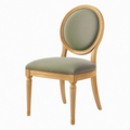Chaise de salle à manger 50 x 55 x 96 cm en bois marron et tissu vert style classique