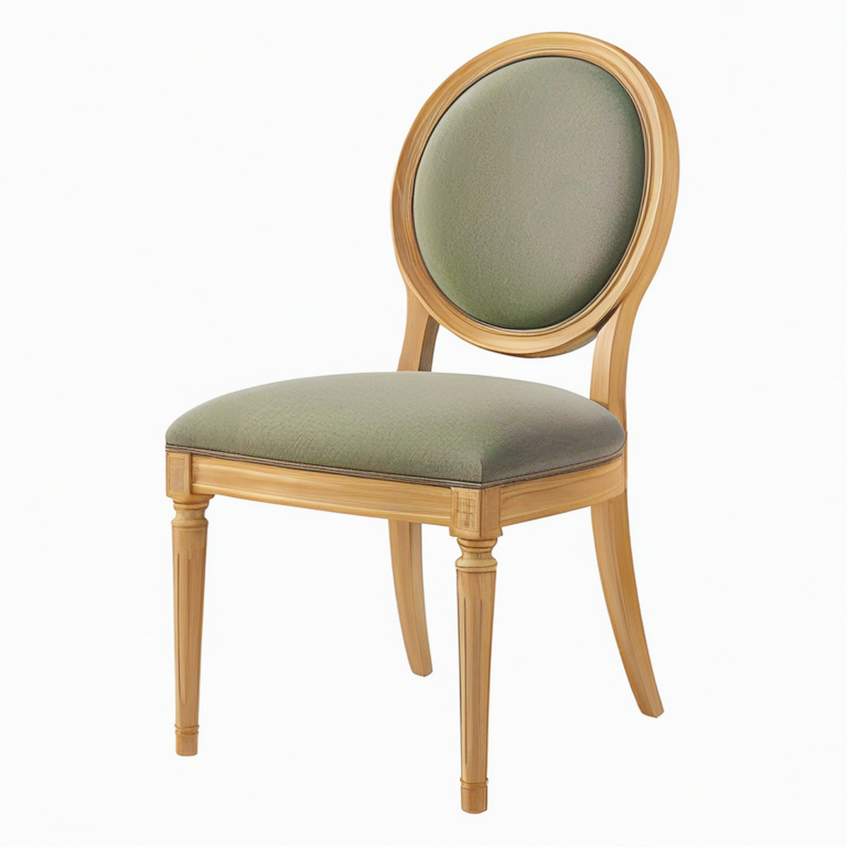 Chaise de salle à manger 50 x 55 x 96 cm en bois marron et tissu vert style classique