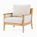 Fauteuil 78 x 82 x 88 cm en bois et tissu beige style scandinave
