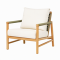 Fauteuil de jardin 75 x 80 x 85 cm en bois beige et vert style naturel