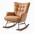 Fauteuil à bascule 78 x 92 x 105 cm marron aspect cuir style contemporain